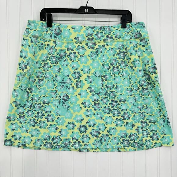 Title nine Dresses & Skirts - Title Nine Skirt Womens XL Diamalete Green Mint Floral Zip Pockets Golf EUC